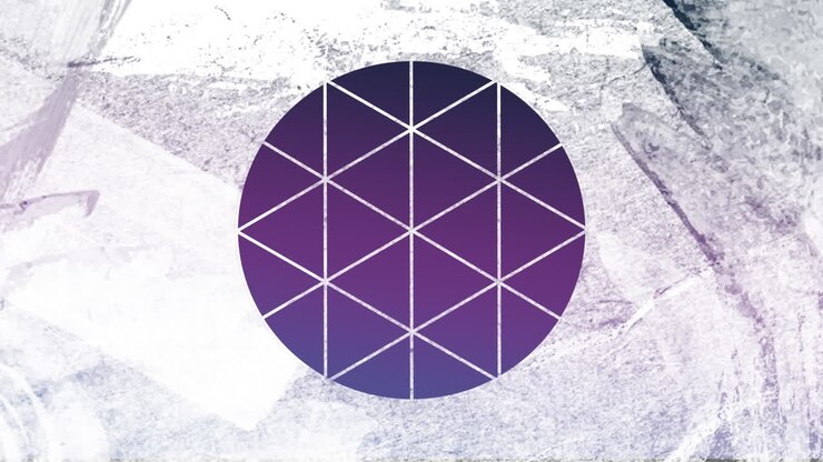 Purple background through circle shaped foreground