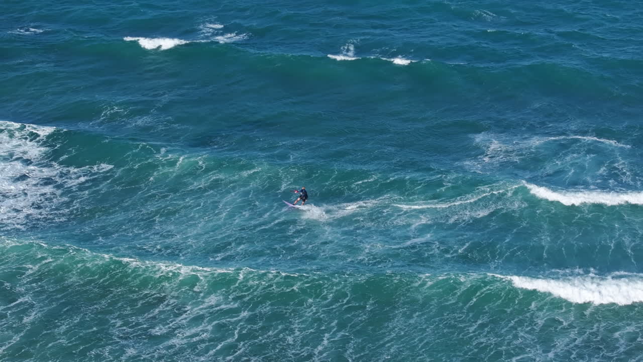 바다에서 카이트보딩