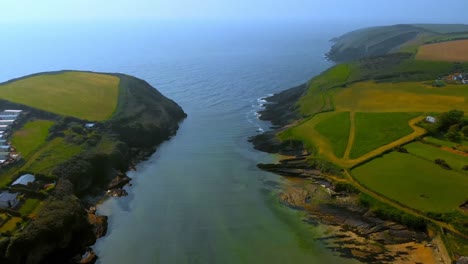 aerial view of sea and mountain 4k