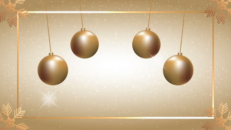 feliz año nuevo animación con bolas colgando