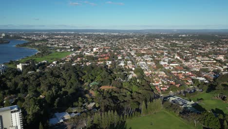 perth cityscape with residential area near cbd, australia