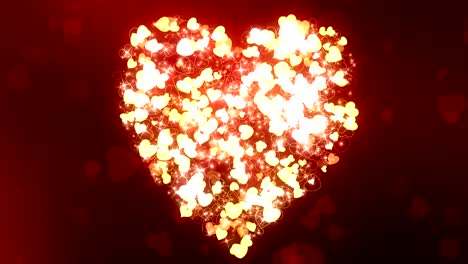 corazones de boda brillantes rojos