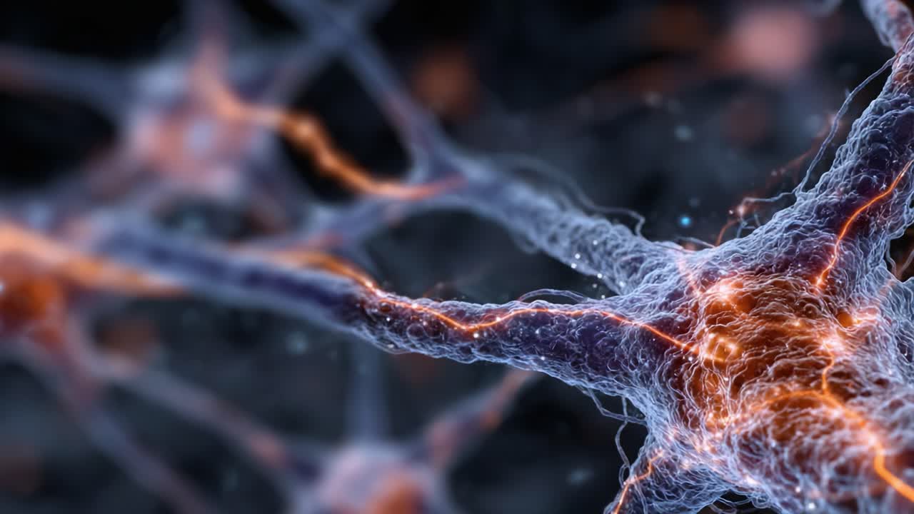 Intricate Overview of Neurons Exhibiting Complex Connections and Electrical Activity, Highlighting Their Role in Biological Communication and Information Processing