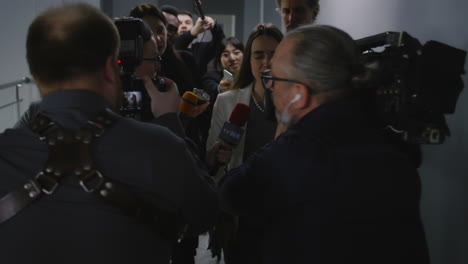 press conference with politician