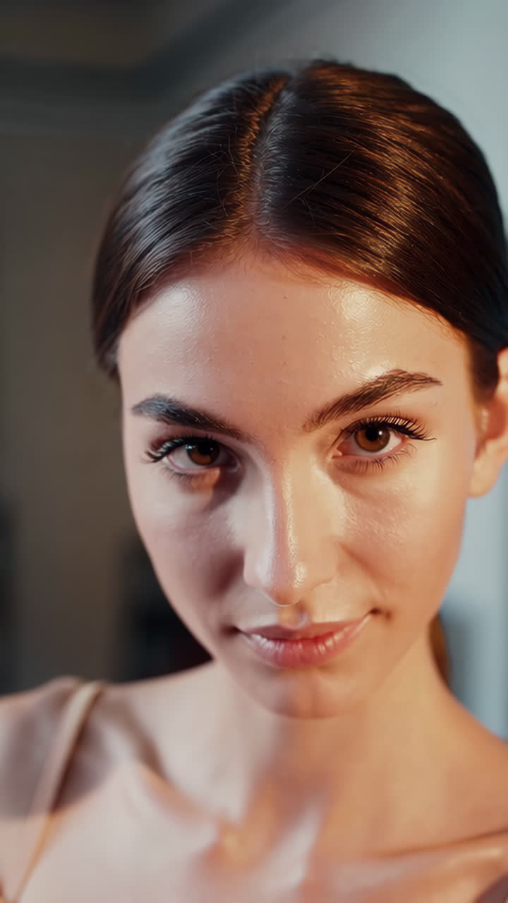 Close-up portrait of a woman's face, focusing on her eyes