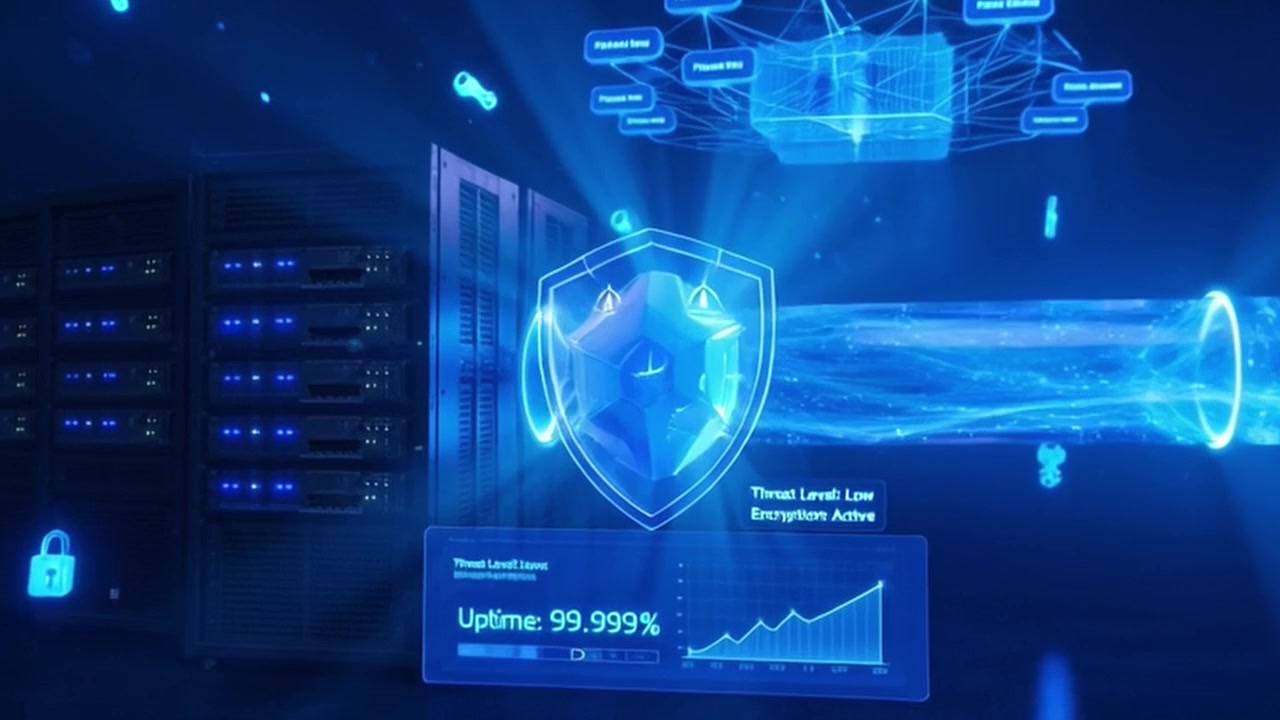 Digital Data Security and Server Infrastructure Visualization