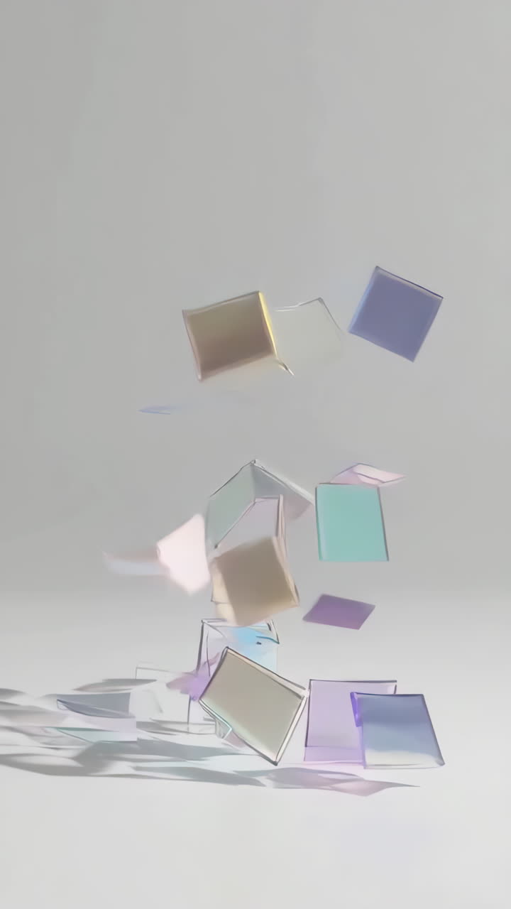 Abstract Composition of Pastel Geometric Shapes