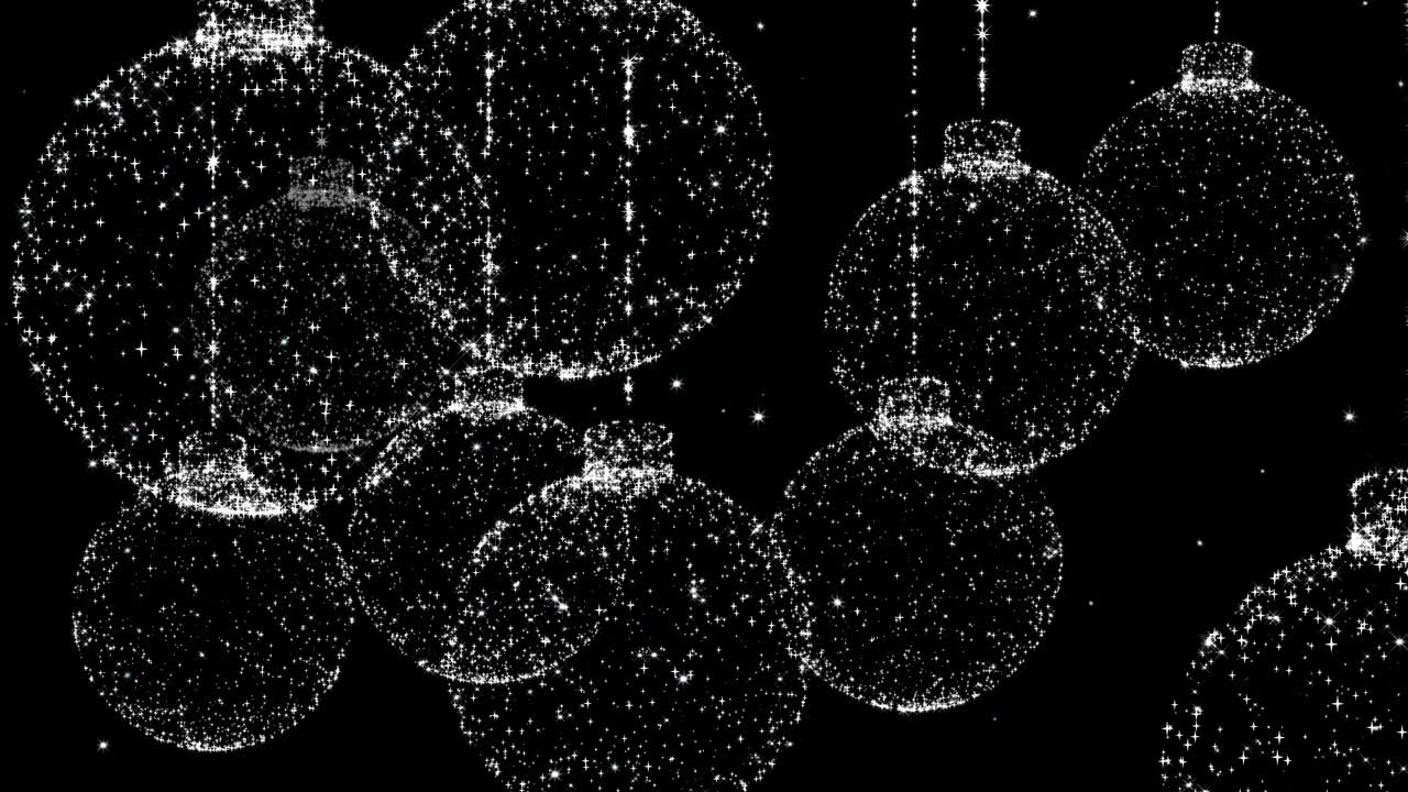 las bolas de navidad en fondo negro.