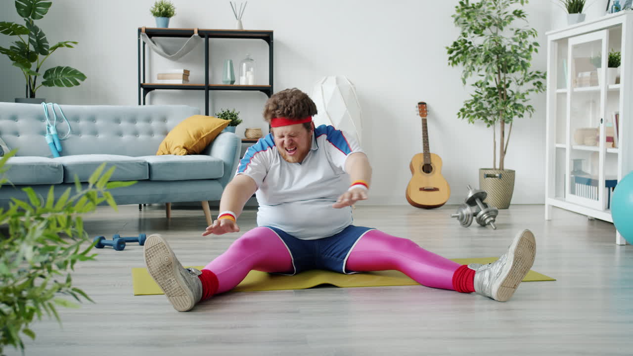 Funny Home Workout in Retro Attire
