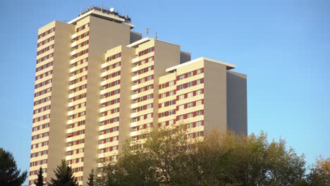 classic apartment blocks in east berlin built in gdr, soviet style