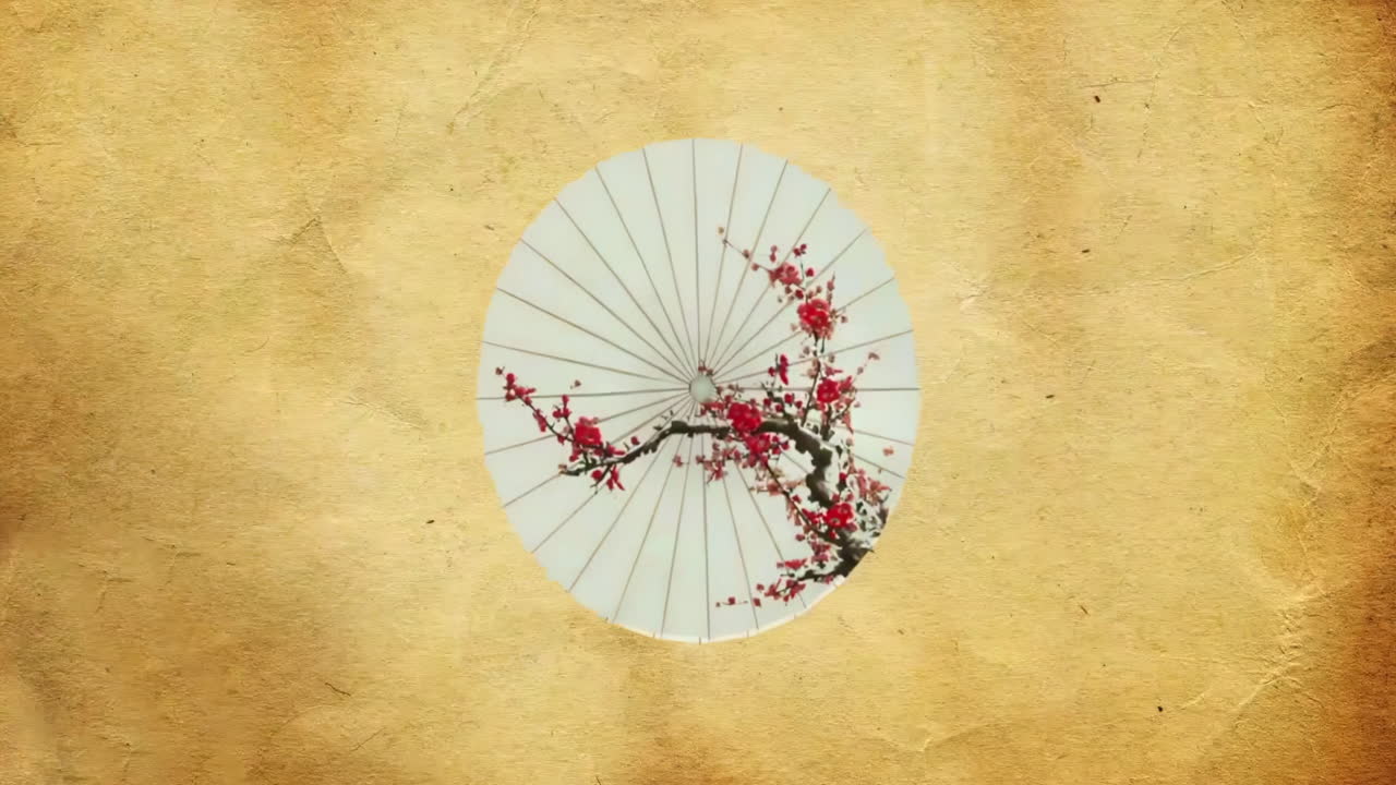 신비한 풍경 중국의 전통 동양 디지털 예술 애니메이션, 레트로 페인팅 잉크, 꽃, 나무, 새 배경의 안개 산