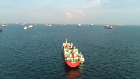 cargo ships at sea