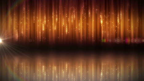 animation of vertical golden background with wandering star