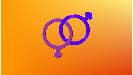 Animation-Eines-Heterosexuellen-Symbols-Auf-Orangefarbenem-Hintergrund