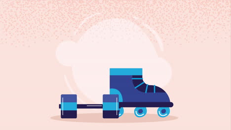 skate and dumbbell sports animation