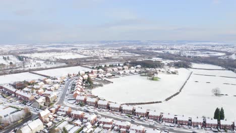 Vista-Aérea-Del-Pueblo-De-Hemingfield,-Yorkshire-En-La-Temporada-De-Invierno