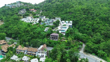 ko samui island gulf of thailand holiday destination, aerial drone beach hotel resort