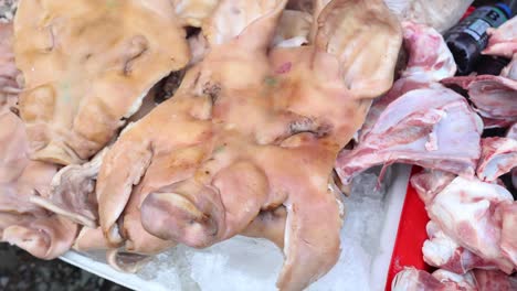 sequence of chicken butchering on a table