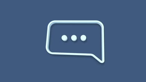 icono de chat de burbuja de habla aislado en fondo azul. icono de mensaje. símbolo de chat de comunicación o comentario. 4k
