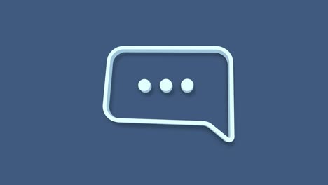 speech bubble chat icon isolated on blue background. message icon. communication or comment chat symbol. 4k