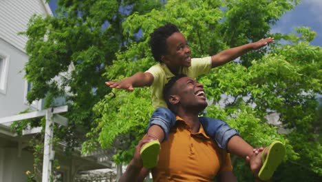 family spending time together in the garden