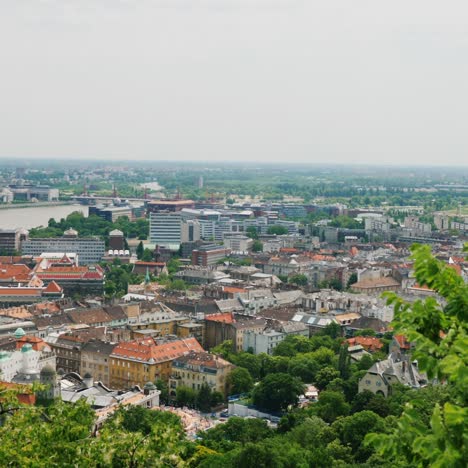 pan shot: panorama of the city of budapest hungary