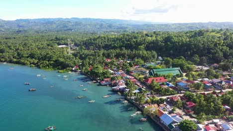 tropical landscape in southern leyte philippines - aerial shot