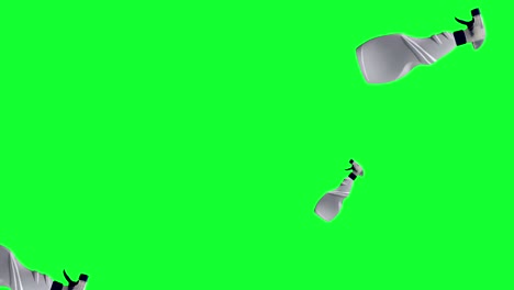 grupo de botellas de plástico animación, pantalla verde editable - tecla de croma bucle sin costuras