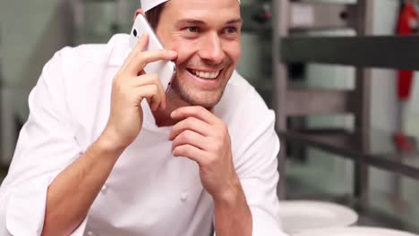 Chef-talking-on-the-phone-after-his-shift