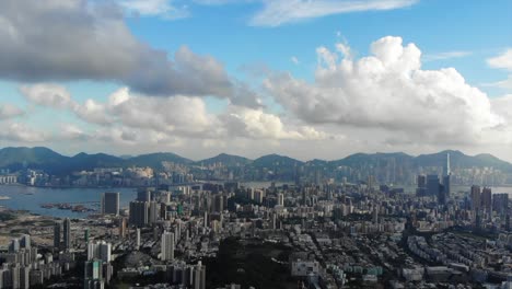 the city view of lion rock in hong kong