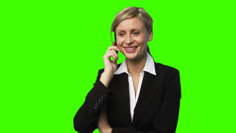 green screen confident businesswoman