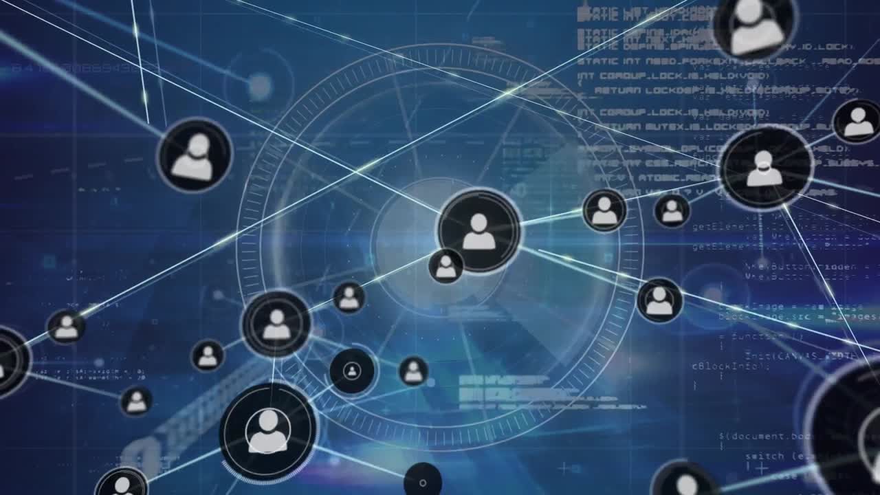 Animation of network of connections over data processing