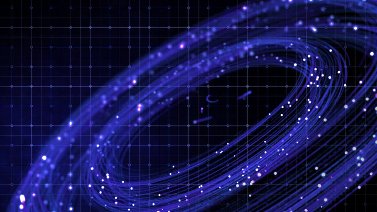 우주에서 3d 디지털 블루 도 스마트 무선 네트워크 기술 및 비즈니스 연결 개념 텍스트에 대한 복사 공간과 함께 추상적인 배경