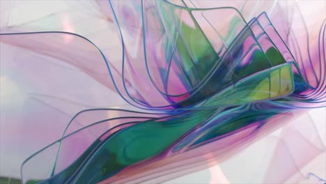 formas abstractas de vidrio iridescente