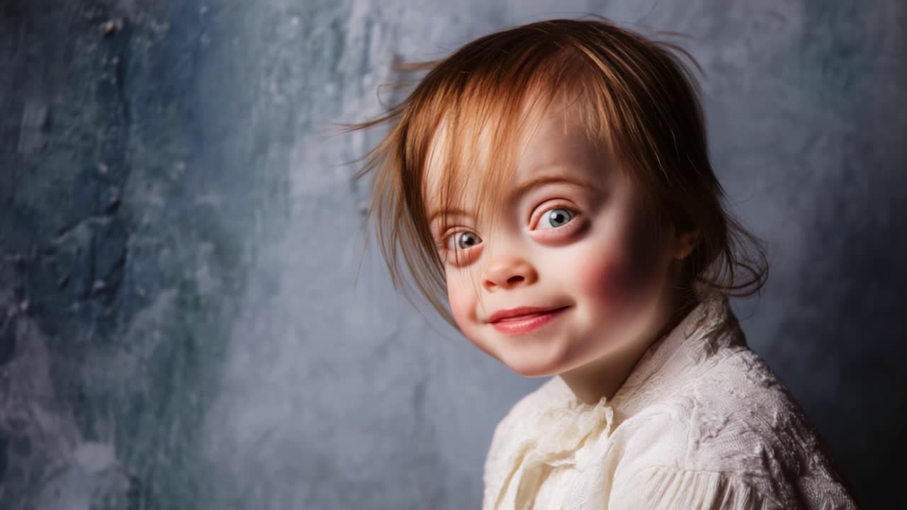 A Heartwarming Journey Through Childhood: Capturing the Innocence and Joy of a Child with Unique Features in a Beautiful Portrait Series