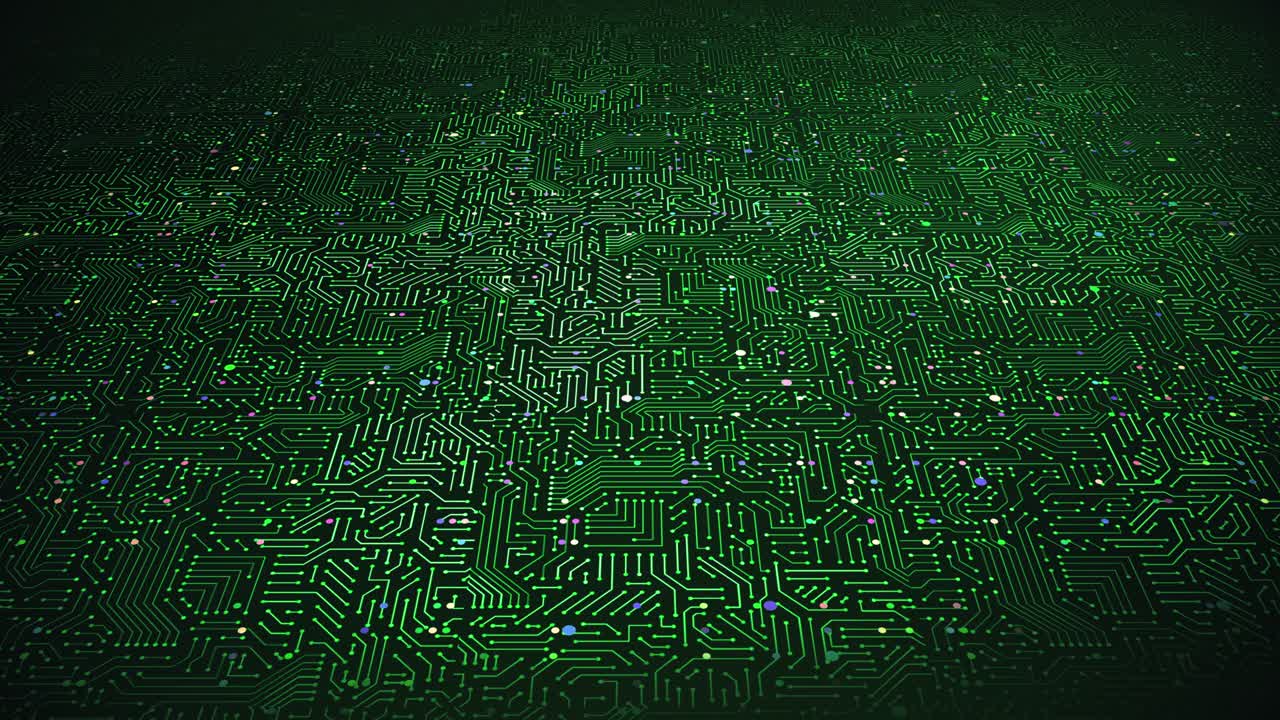 antecedentes de tecnología de circuitos de cpu. señales de datos que fluyen. bucle perfecto