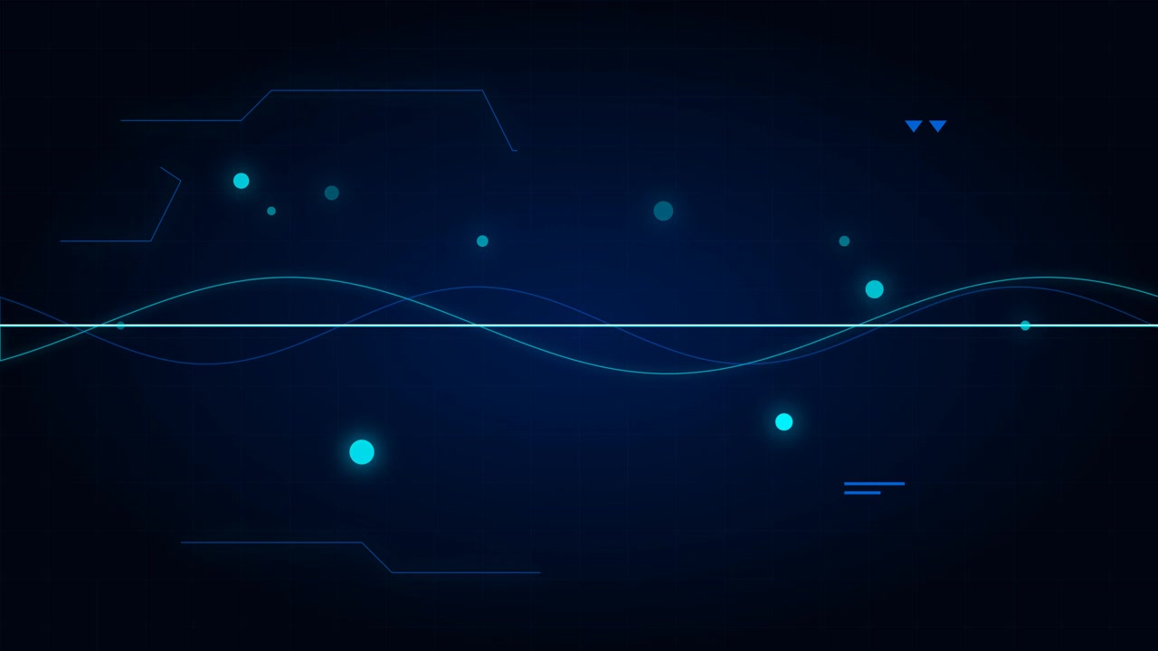 Abstract Digital Waveform and HUD Interface Elements on Dark Background