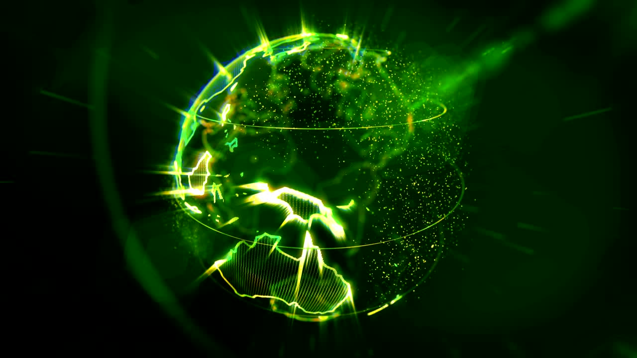 planeta de la red dogital giratoria