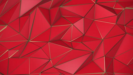 fondo de bajo poli triángulo rojo y dorado abstracto