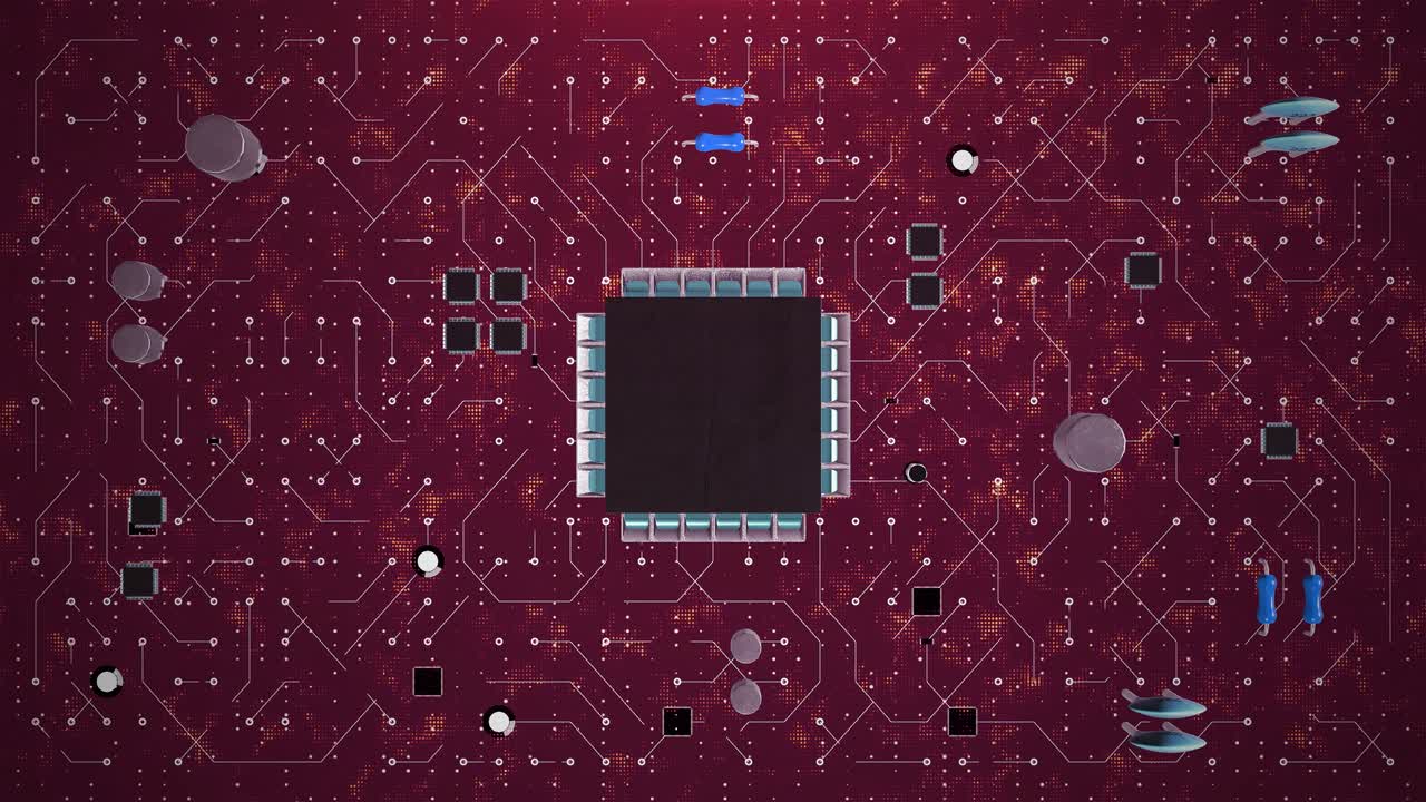 Abstract red world circuit