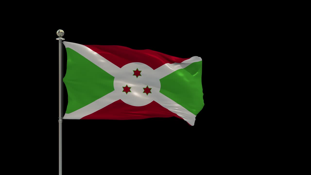 burundi varias banderas ondeando la bandera nacional en el poste, la bandera de la mesa