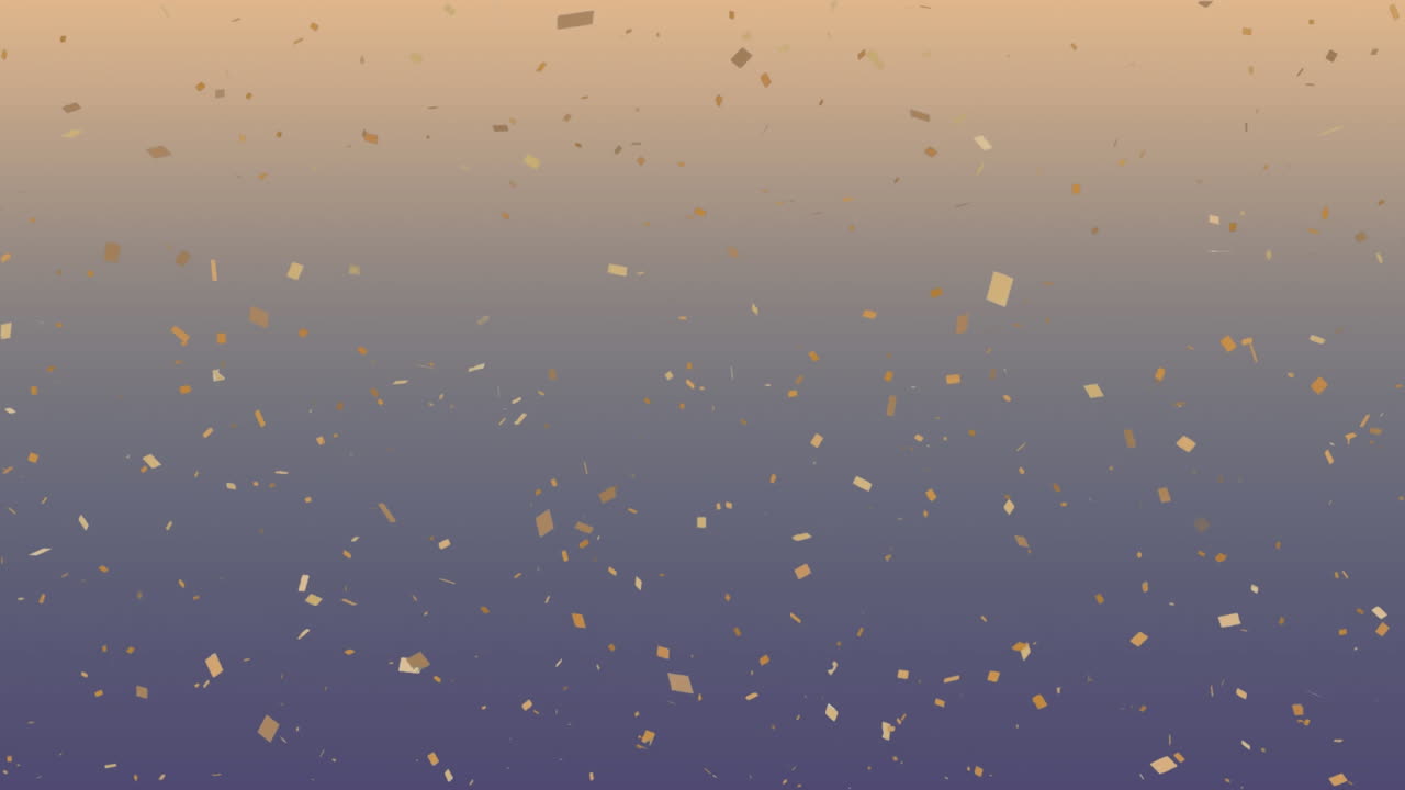 Animation of confetti falling over gradient yellow to brown background