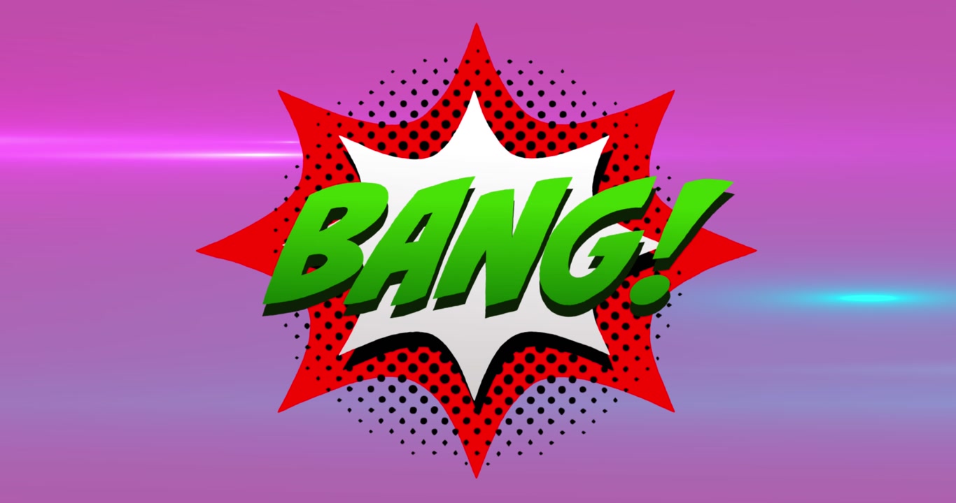 Animated glowing light trail with high score text on a flickering blue-purple background.
