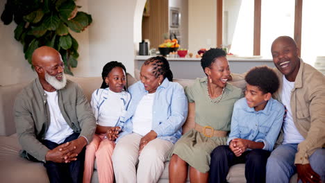 happy multigenerational family gathering