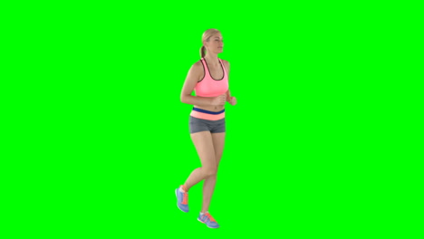 sportswoman is jogging