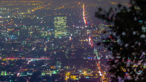 los angeles, california city traffic at nighttime - time lapse