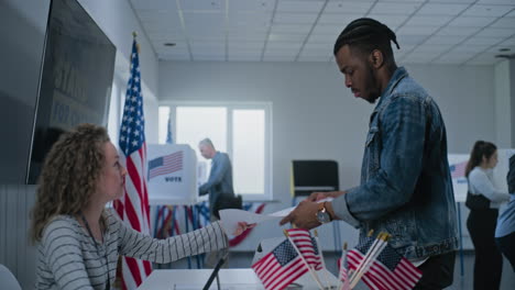 voting at a polling station