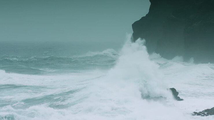 Dramatic stormy seas around Faial Island, Azores