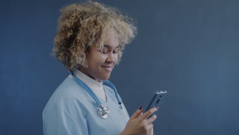 doctor using smartphone