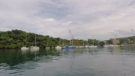 Entering-A-Private-Resort-Island-With-Lots-Of-Private-Yachts-Parked